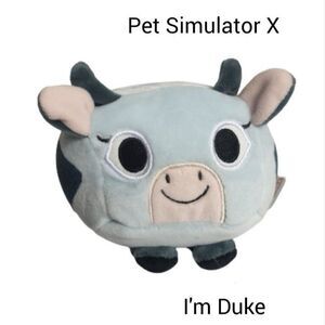Pet Simulator X Duke Plush Stuffed Spotted Cow ROBLOX Soft Plush Toy Animal